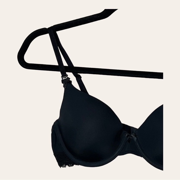 0335. Felina Black Lace Padded‎ Underwire Bra 34C Adjustable Straps - Picture 3 of 5